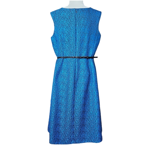 Jones Studio blue and black fit and flare midi dress sleeveless size 12 - Picture 4 of 16